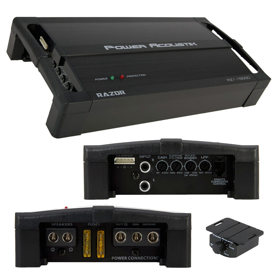 Power Acoustik RZ1-1500D 1500W Class D Monoblock Amplifier