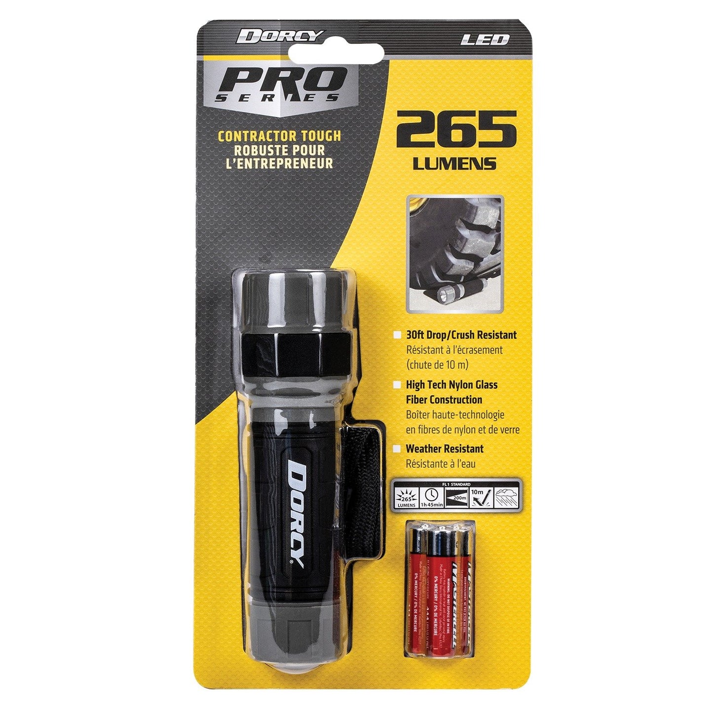 Dorcy 41-2600 Industrial Unbreakable 265-Lumen Flashlight