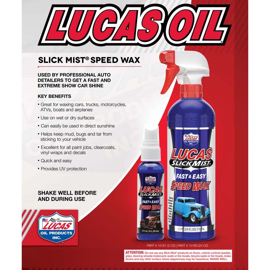 Lucas 10160 Oil Slick Mist Speed Wax 24 oz