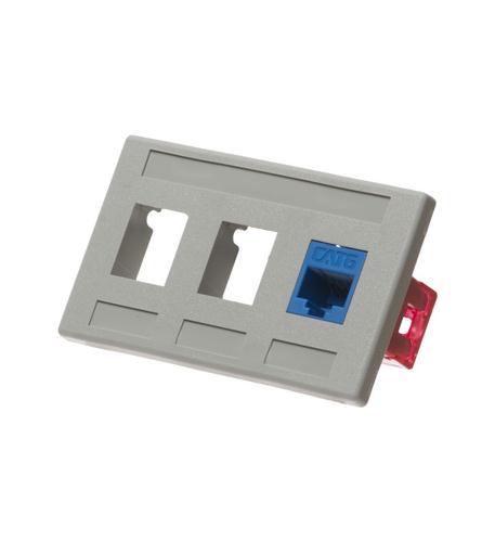 Icc IC107FM3GY Faceplate, Furniture, 3-port, Gray