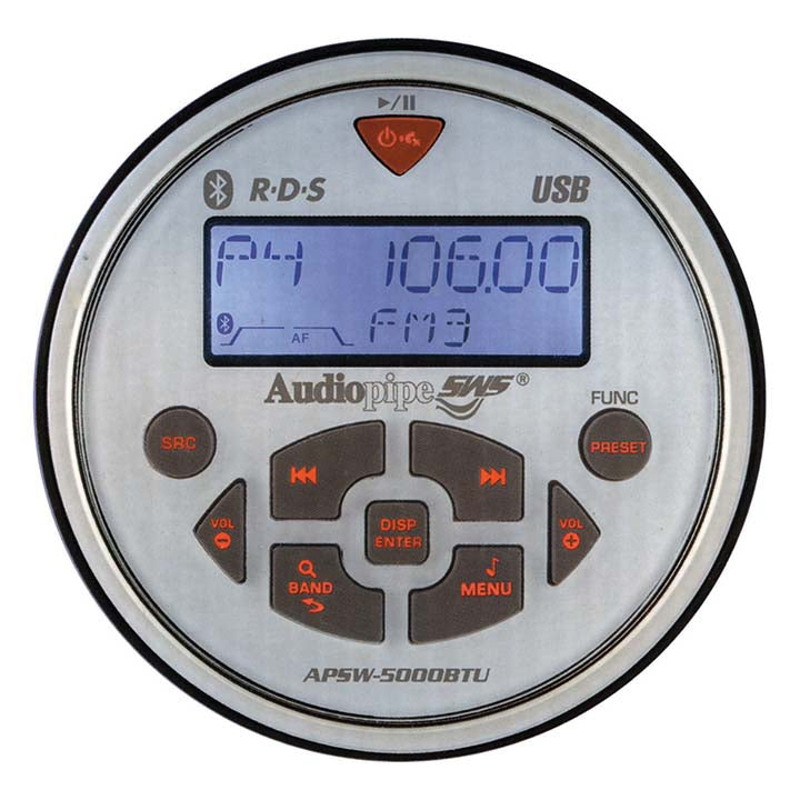 Audiopipe APSW5000BTU Marine AM/FM Player w/ Bluetooth smartphone connection