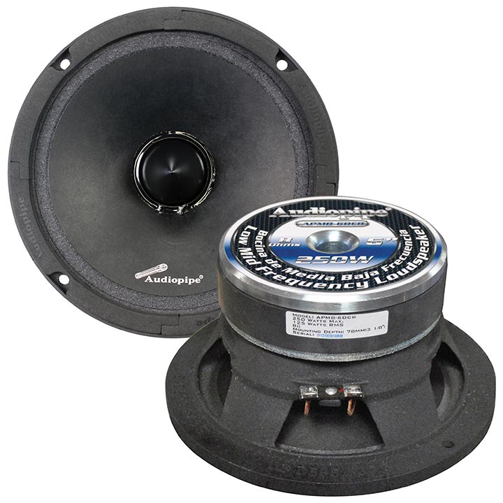 New Audiopipe APMB-6DCB 6" 250W Low Mid Frequency Car Audio Loudspeaker Speaker