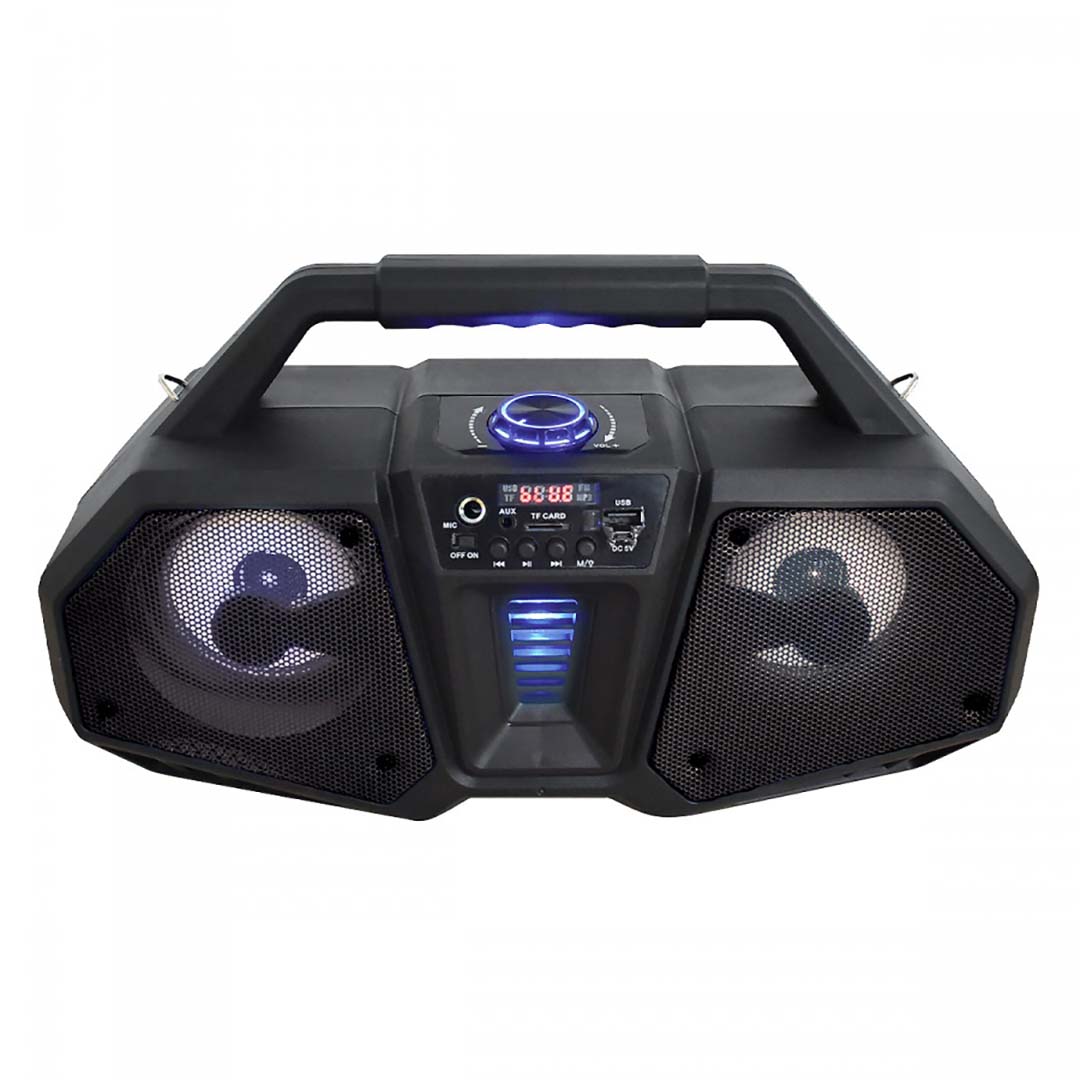 Axess MPBT6506 Portable Bluetooth Dual 4" Speakers with Flashing LED Lights