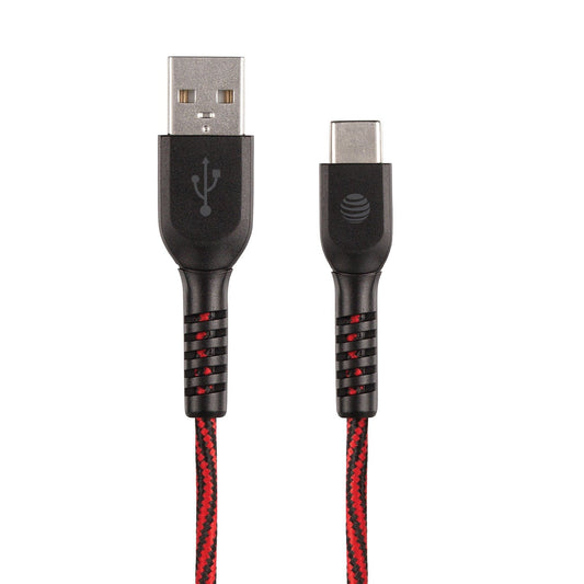 AT&T  TCB04-RED 4-Foot Charge and Sync USB - Type-C Cable (Red)