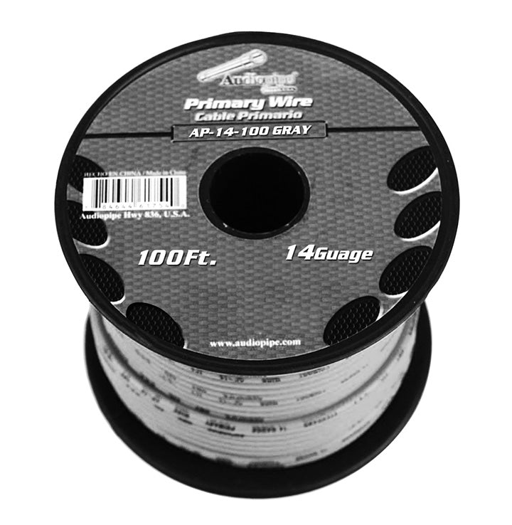 Audiopipe AP14100GY 14 gauge 100ft Gray primary wire