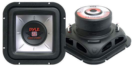 Pyle PLSQ10D 10" 1200 Watt Red Label Square Car Subwoofer