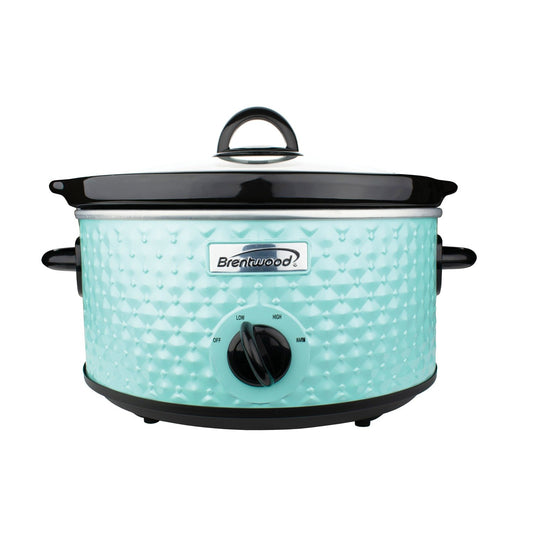 Brentwood Appl. SC-136BL 3.5Q Diamond-Pattern Slow Cooker (Blue)