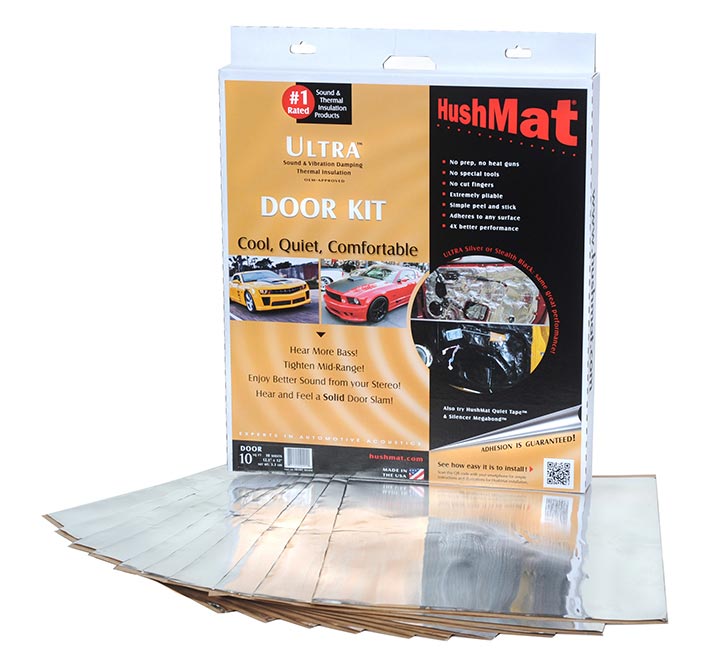 HushMat 10201 Ultra Door Kit Silver-ten 12"x12" Sheets (10 sq. ft.)