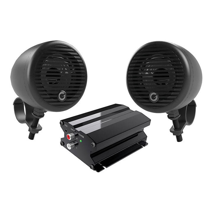 Planet Audio PMC2B Motorcycle/ATV System w/ Bluetooth pair of 3" Black Speakers