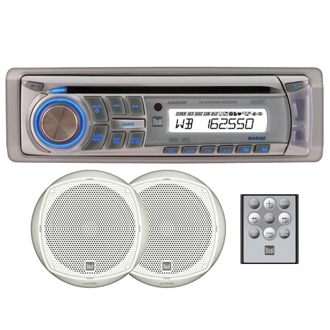 Dual AMCP400W Marine Combo Pack - CD Receiver with 1 pair 6.5" Speakers