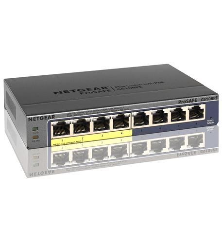 Netgear GS108PE-300NAS 8 Port Gigabit Switch With 4 Poe