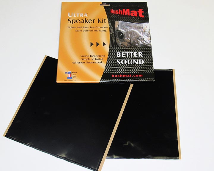 HushMat 10110 Ultra Speaker Kit (4) 6 x 12-Black Foil 2 Sq. Ft.
