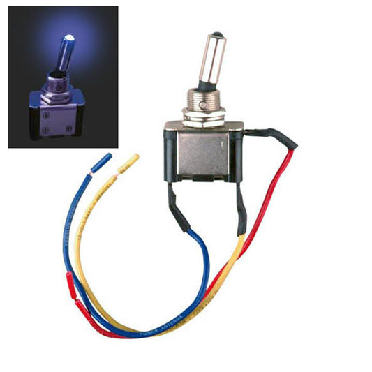 NIPPON ISECMT1220BLU Metal Toggle Switch with Blue LED