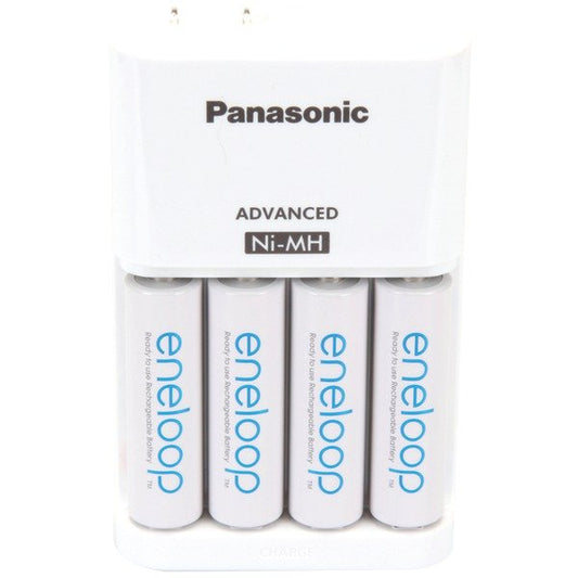 Panasonic K-KJ17MCA4BA 4-Position Charger w/AA eneloop Batteries, 4 pk