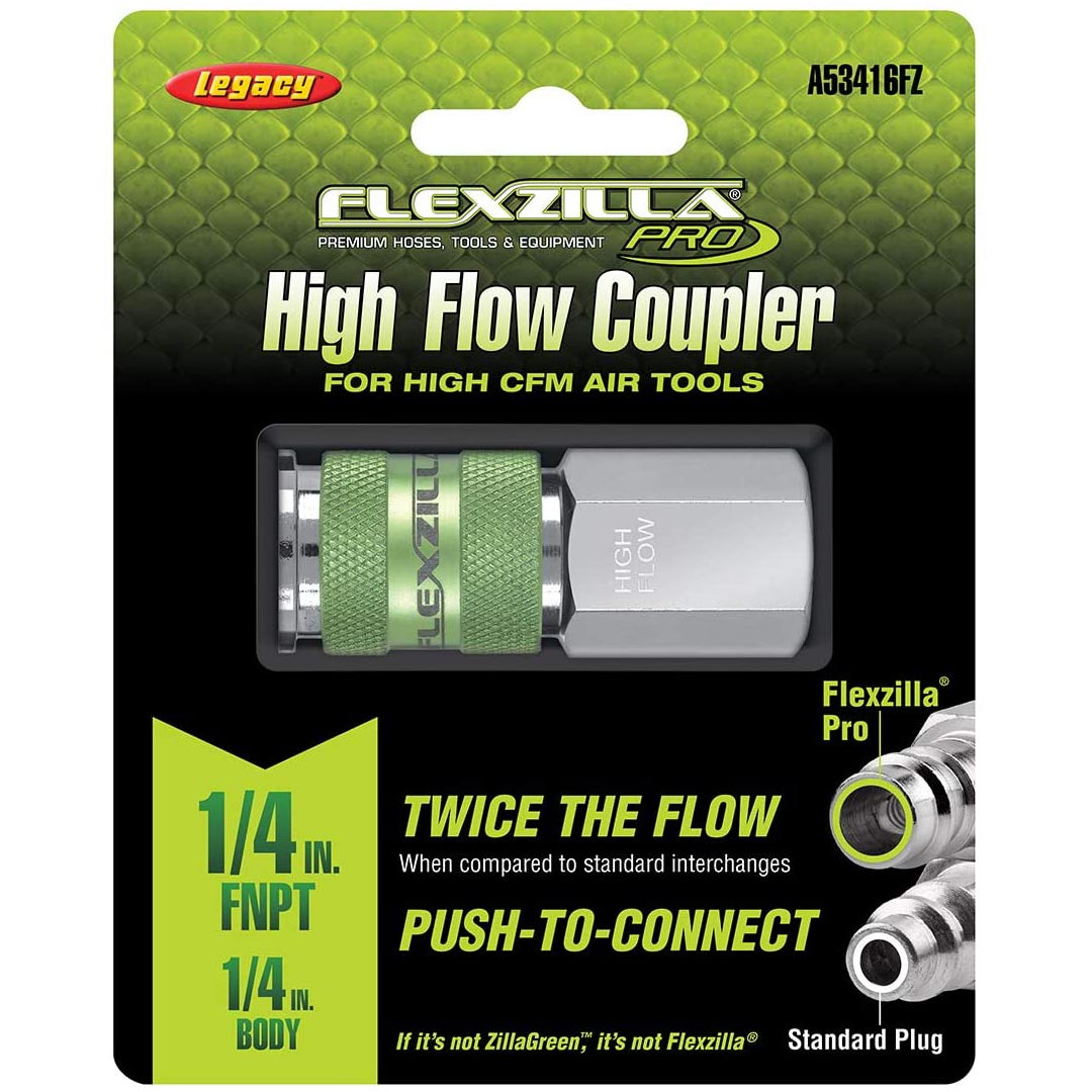 Flexzilla A53416FZ Pro High Flow Coupler 1/4" FNPT 1/4" Body
