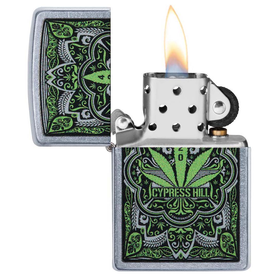 Zippo 49010 Windproof Lighter, Cypress Hill Marijuana Leaf