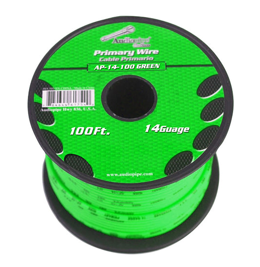 Audiopipe AP14100GR 14 Gauge 100Ft Primary Wire Green