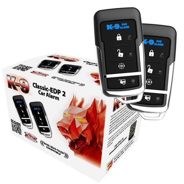 K9CLASSICEDP2 Car Alarm K9 (2) 4-Button Rem.Shock Sensor;Data Port