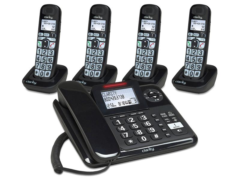 Clarity E814CC4 Phone Combo w/Answering Machine & 3 Expandable Handsets