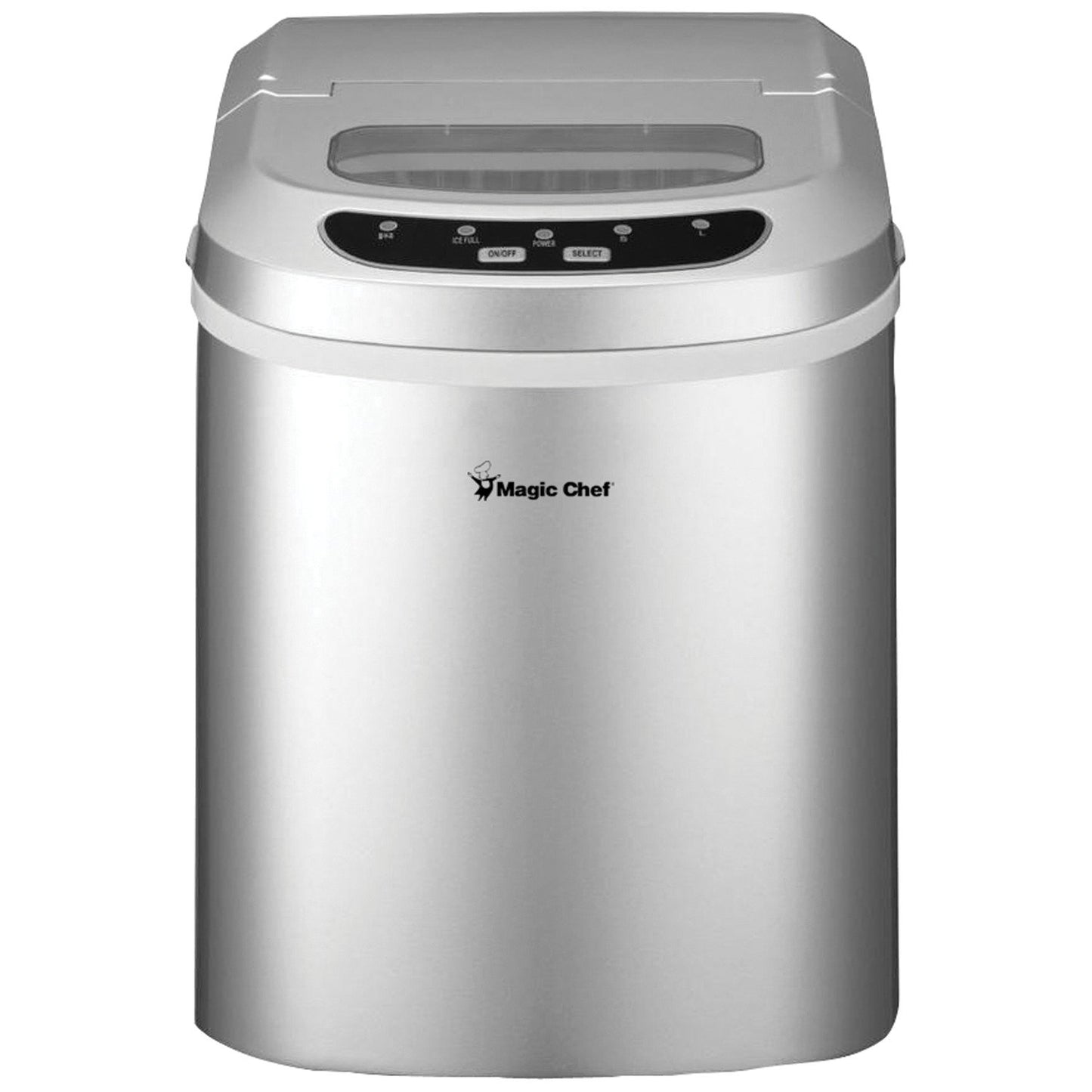 MAGIC CHEF MCIM22SV 27-Pound-Capacity Portable Ice Maker (Silver with Silver Top)