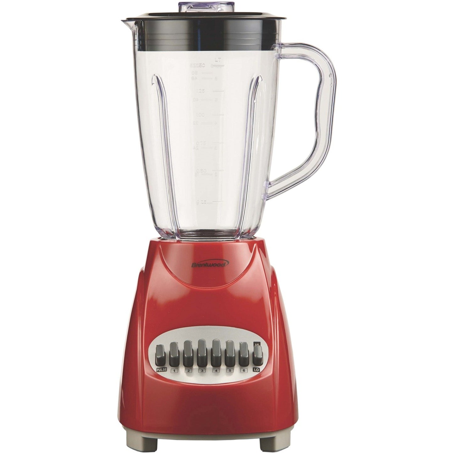 Brentwood Appl. JB-220R 50oz 12-Speed + Pulse Electric Blender w/Plastic Jar