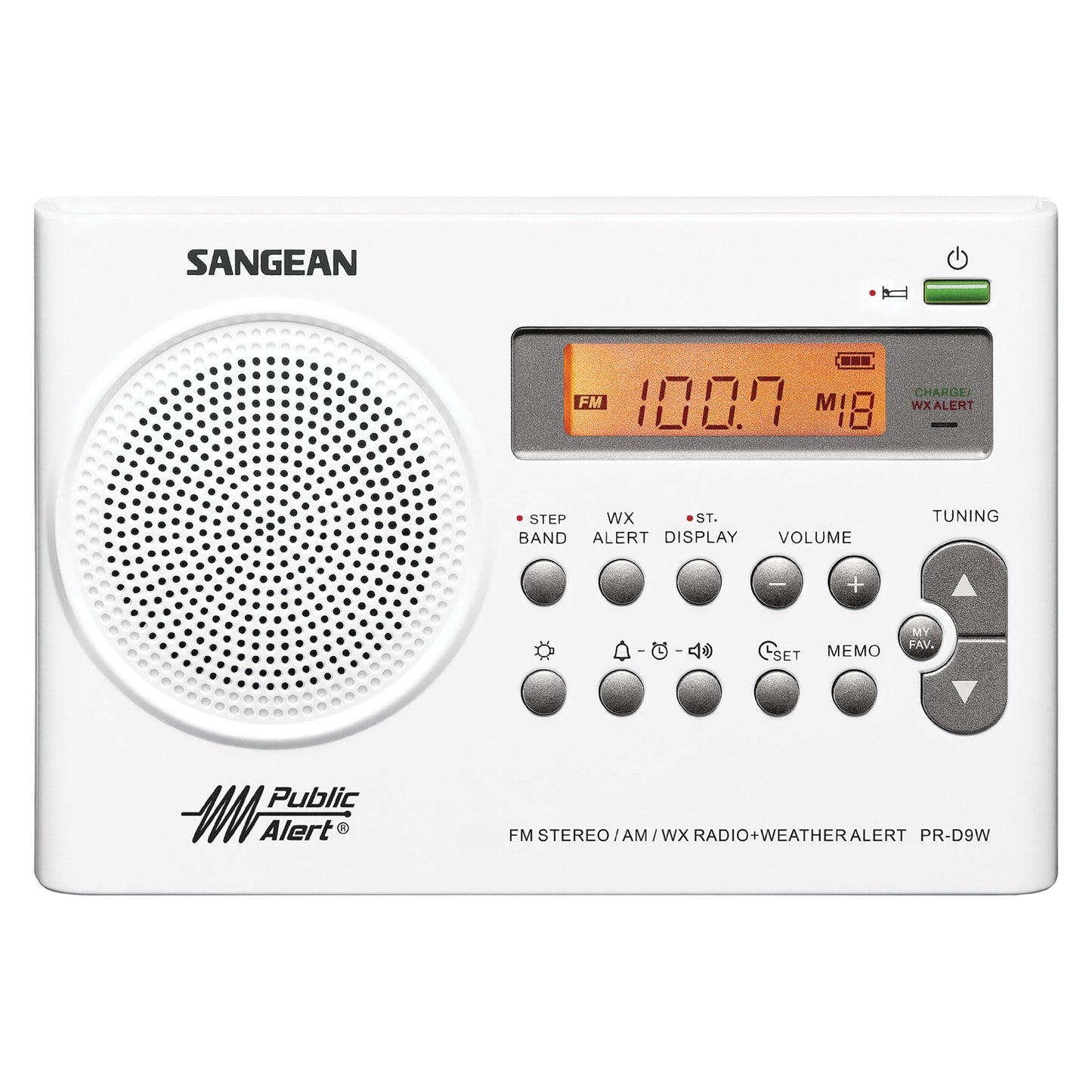 SANGEAN SNGPRD9W AM/FM/NOAA Weather Alert Rechargeable Radio