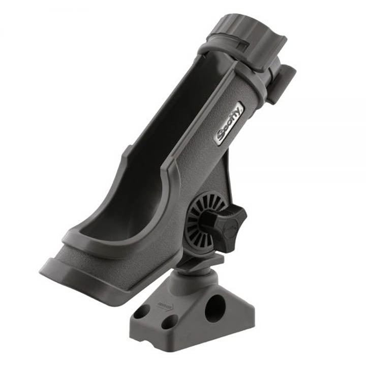 Scotty 0230GR Power Lock Rod Holder with Combination Side/Deck Mount, Gray