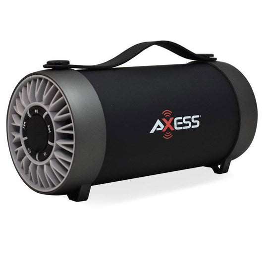 AXESS SPBT1059SL Outdoor Bluetooth Speaker w/ FM Recharge Batt w/Subwoofer Silve