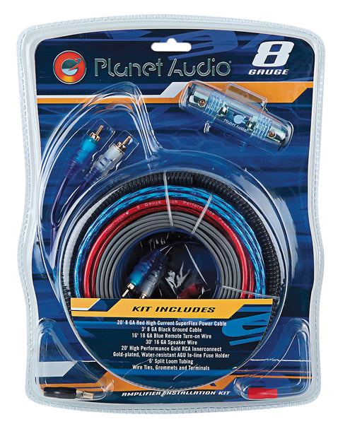 Planet Audio 8GPK 8 Gauge Amp Kit