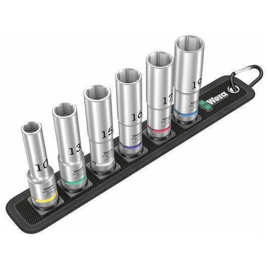 Wera 05004565001 Metric 1/2" Drive Deep Socket Set (6 Piece Set)