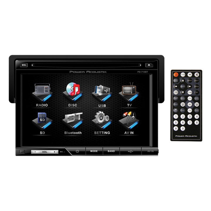Power Acoustik 7" Touch Screen Receiver TFT/LCD DVD AM/FM Bluetooth A2DP