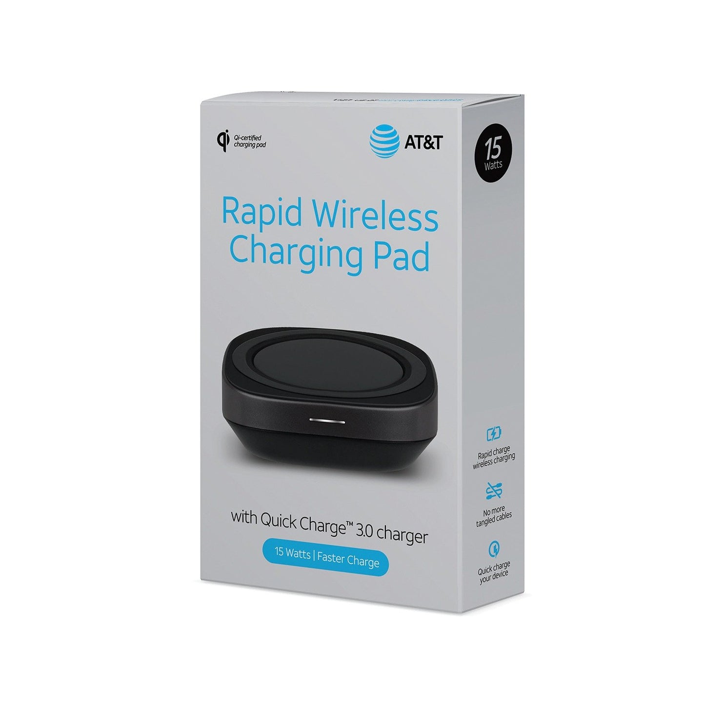 AT&T  WC150-BLK 15W Wireless Charging Pad w/QC 3.0 Rapid Charger