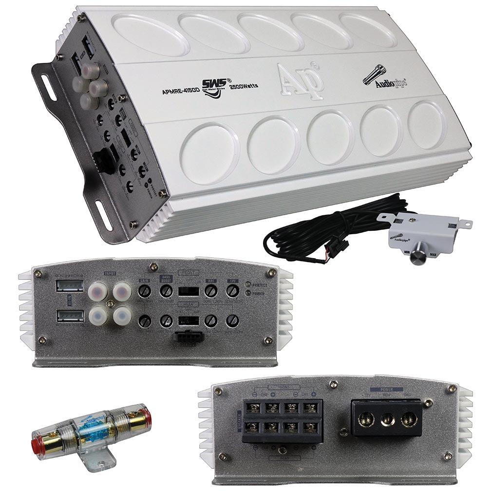 Audiopipe APMRE4150D Mini Design 4 Channel MOSFET Marine Amplifier 2500 W Max