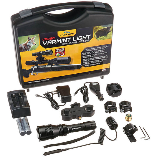 Varmint CYCVB250 Light 250 Lumen Flashlight / Green & Red Led / Rechargeable