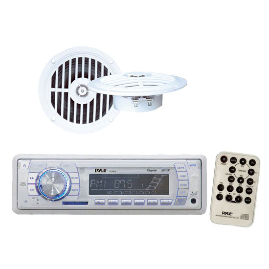 In-Dash PLL Tuning Radio w/SD/USB & 5.25'' Waterproof Stereo Speaker System