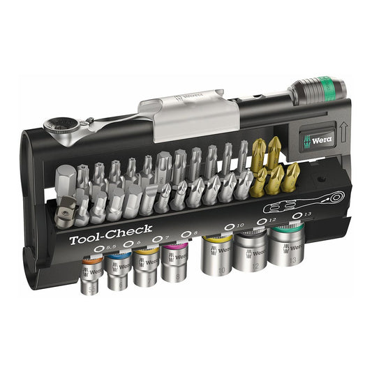 Wera 05073220001 TOOL CHECK 1  Metric 1/4" Socket/Bit Driver Set (38-Piece Set)