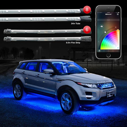 XKGlow KSCARADVANCE Car Advance LED Accent Light Kit  (8) 24" & (6) 10" RGB