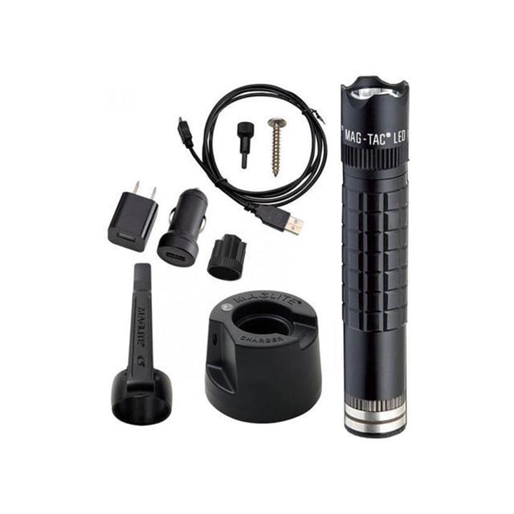 Maglite TRM1RA4 MAGTAC Rechargeable Flashlight w/Crowned Bezel-Black