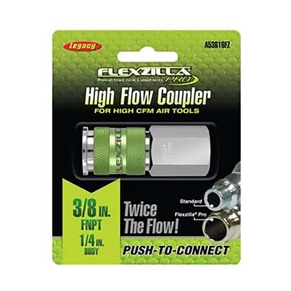 Flexzilla A53616FZ Pro High Flow Coupler 3/8" Fnpt 1/4" Body