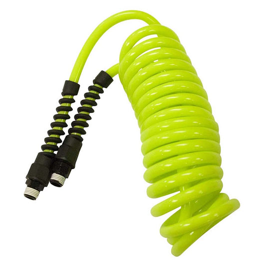 Flexzilla LP1410AFZ Polyurethane Recoil Hose 1/4In X 10Ft W/ 1/4In MNPT Fittings