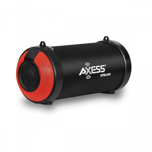 Axess SPBL1010RED 3" Bluetooth Portable Speaker with LED Lights & USB Input  Red