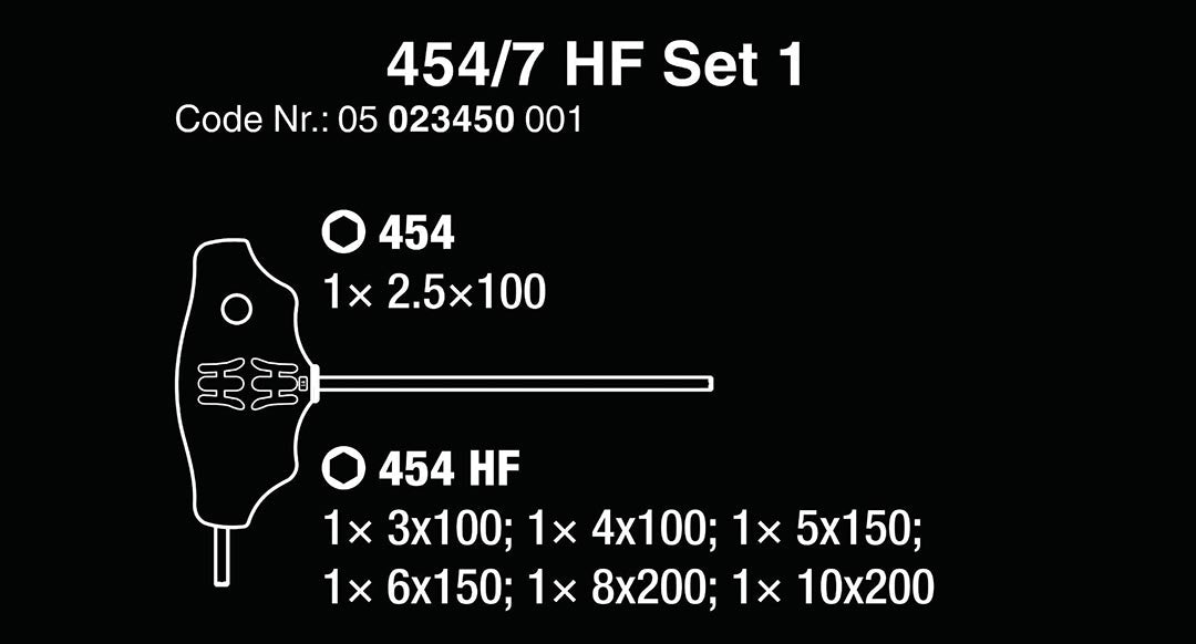 Wera 05023450001 T-Handle Metric Hex-Plus Driver Set with Rack (7-Piece Set)