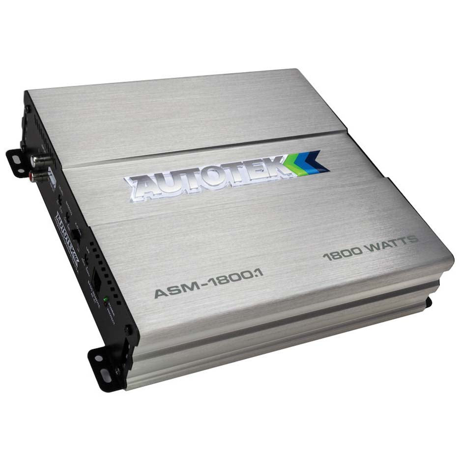 Autotek ASM18001 Mono Amp 1800 Watt 2 Ohm Stable with Bass Remote