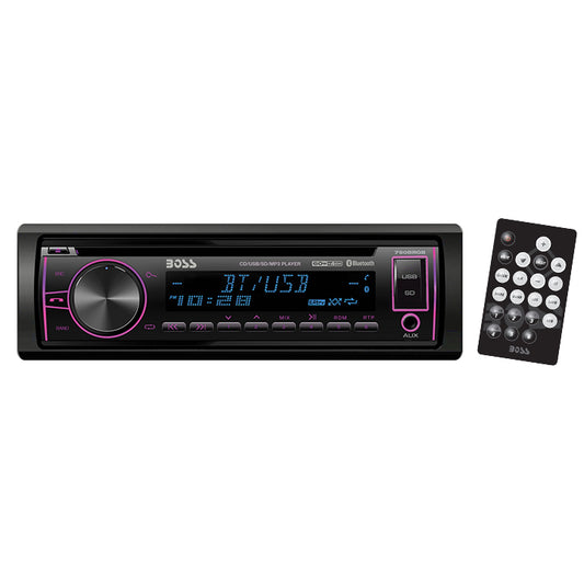 Boss 750BRGB Single Din CD/MP3 ReceiverMulti-Color Display Bluetooth USB Front Aux Remote
