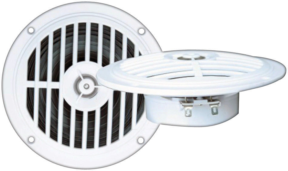 Pyle PLMR57W 5.25" 100 Watt White Dual Cone Waterproof Speaker pair