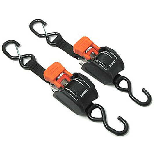 CargoBuckle F111640 1 Retractable Tie Downs with Sewn S Hook (Pair)
