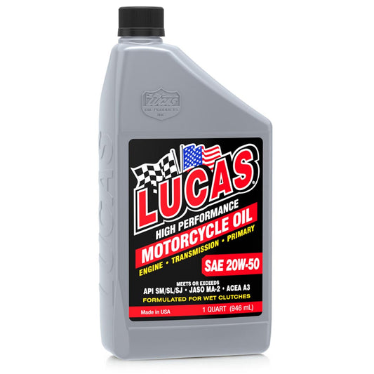 Lucas Oil 10700 SAE 20W-50 Motorcycle Oil 1 QT