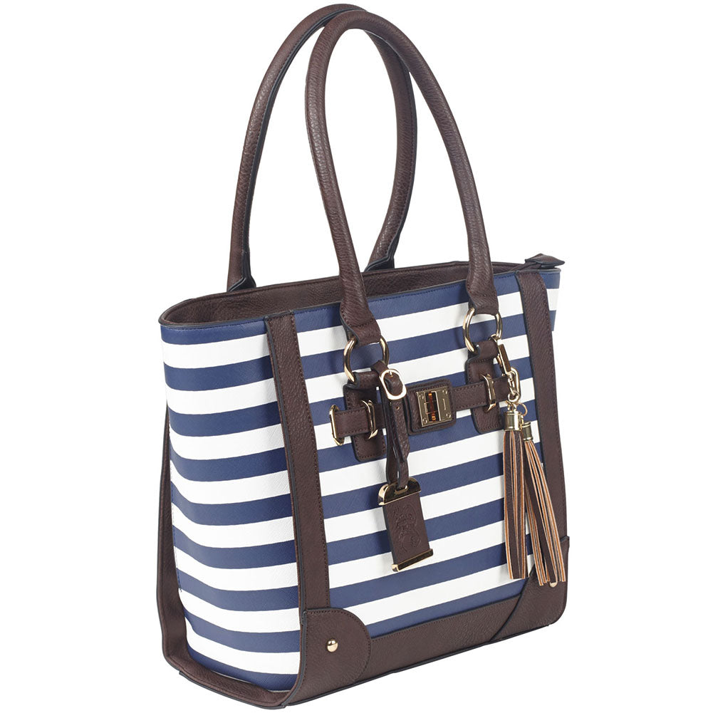 Bulldog BDP050 Tote Style Purse with Holster  Navy Stripe