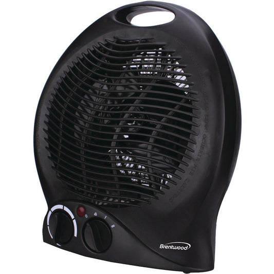 BRENTWOOD H-F301BK Portable Electric Space Heater & Fan (Black)