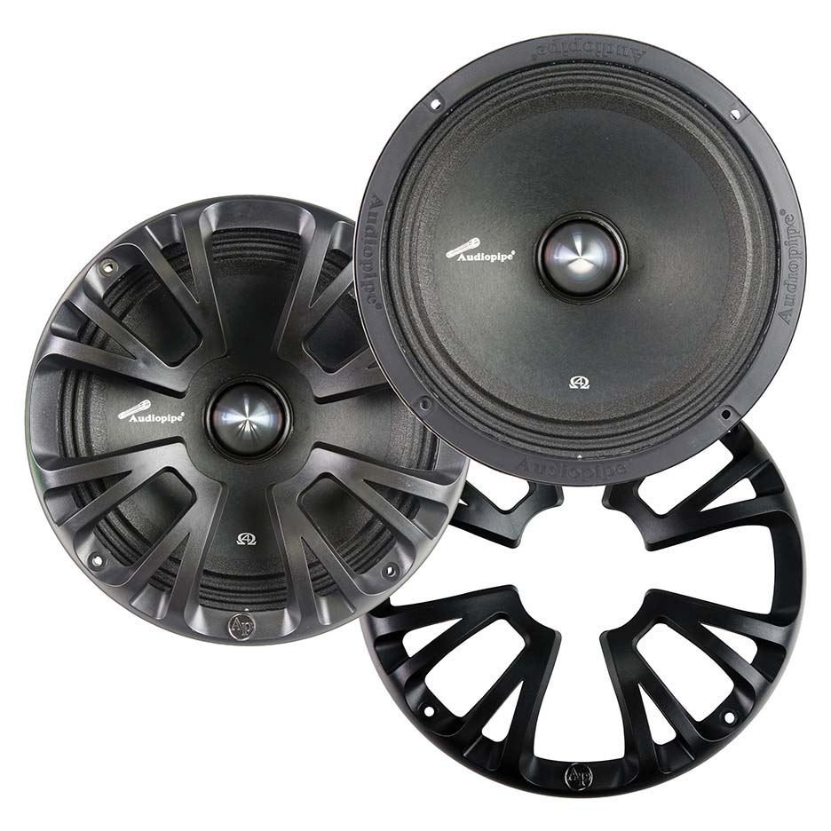 Audiopipe APMB8ST 8" Mid Bass 300 Watts Max with Grills Pair